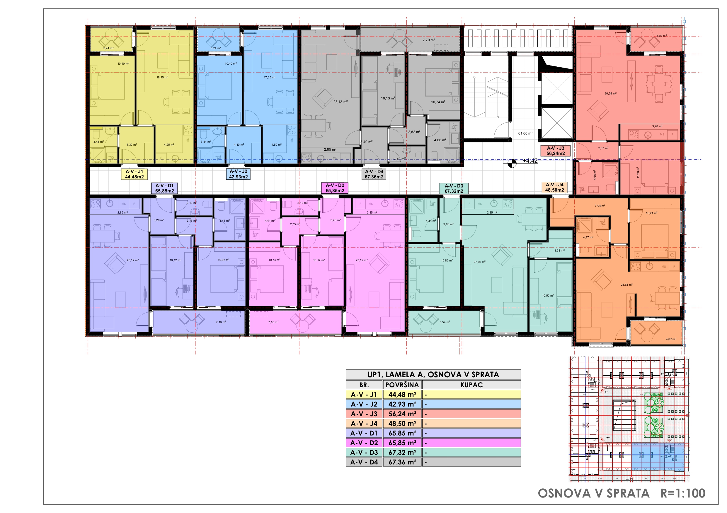 Lamela A osnova V sprat
