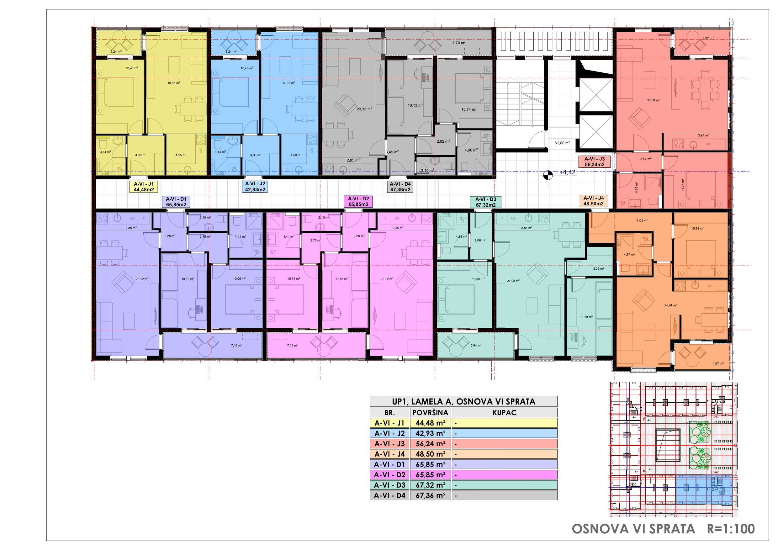 Lamela A osnova VI sprat