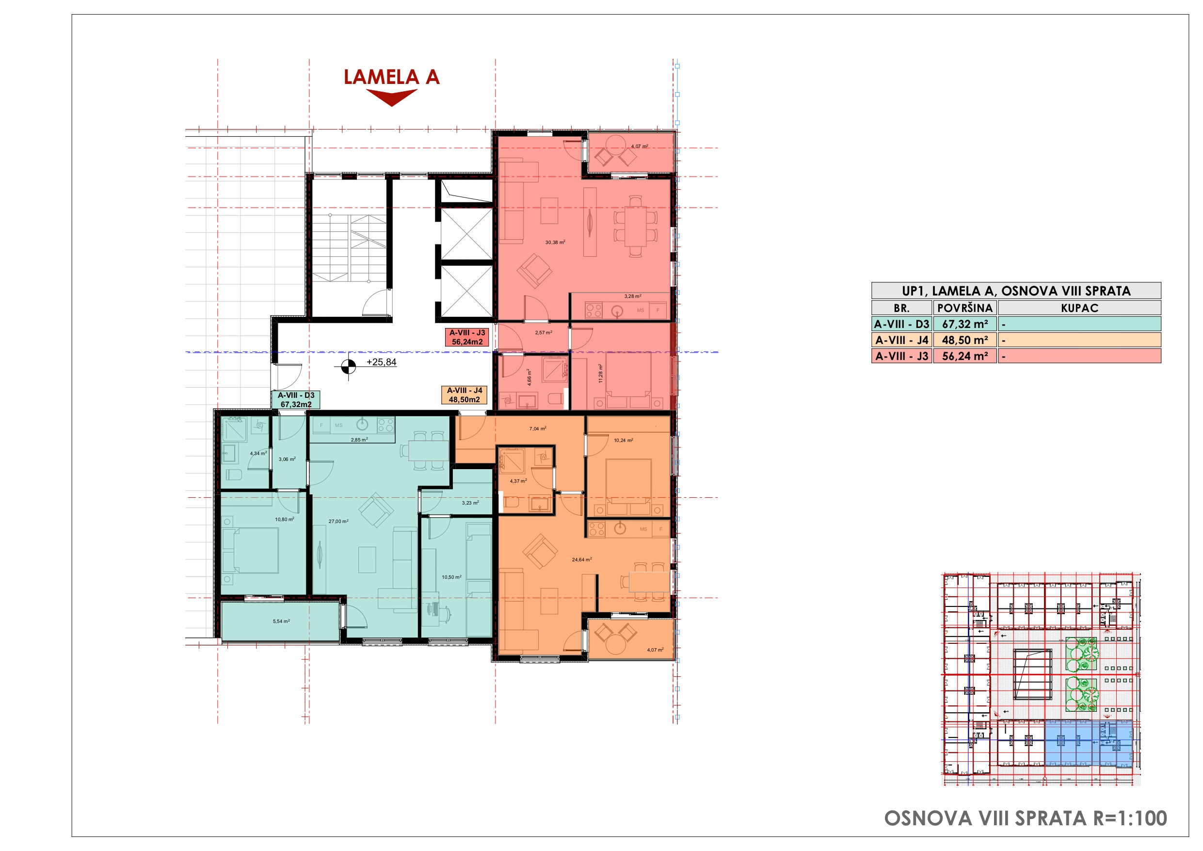 Lamela A osnova VIII sprat