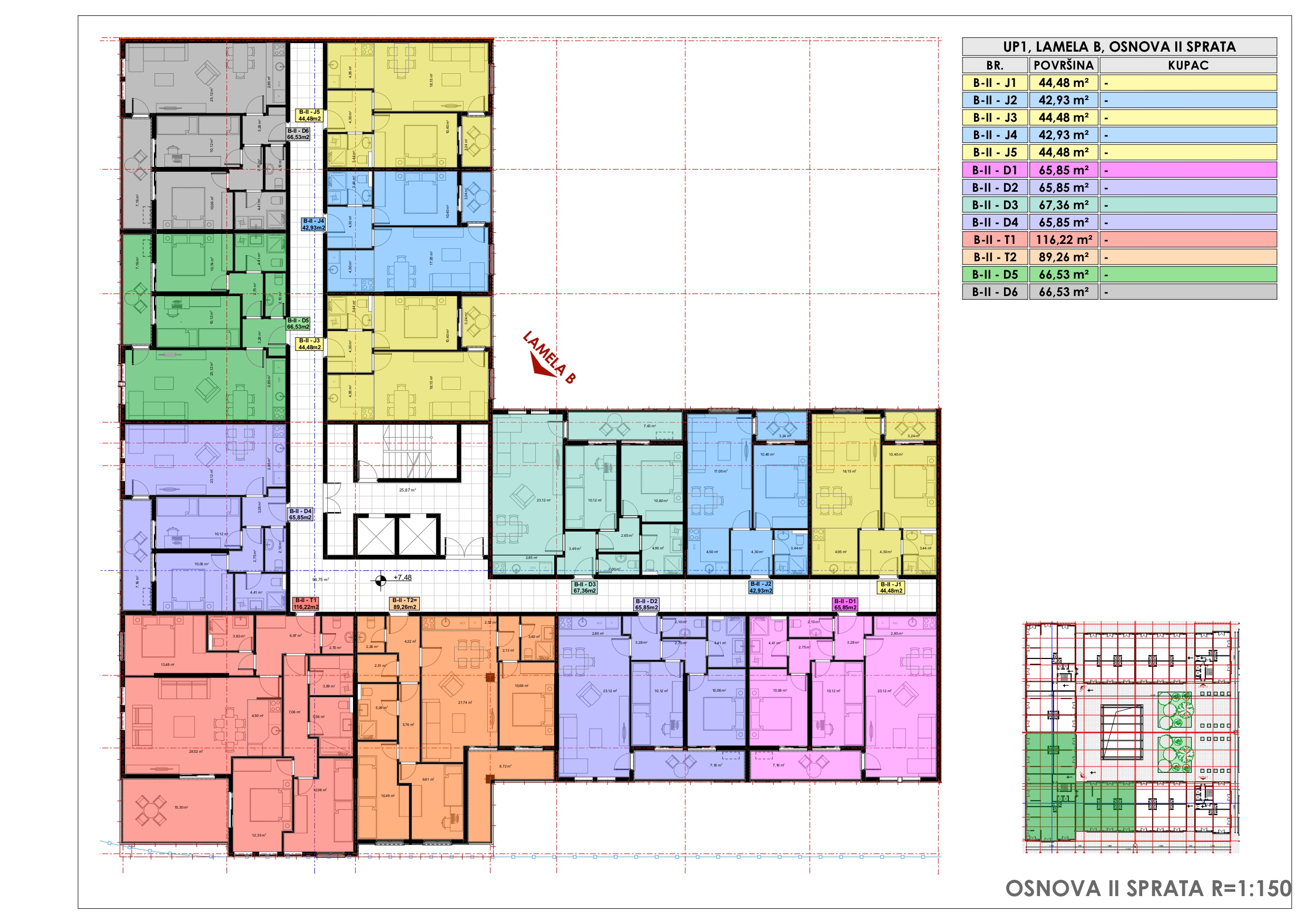 Lamela B osnova II sprat