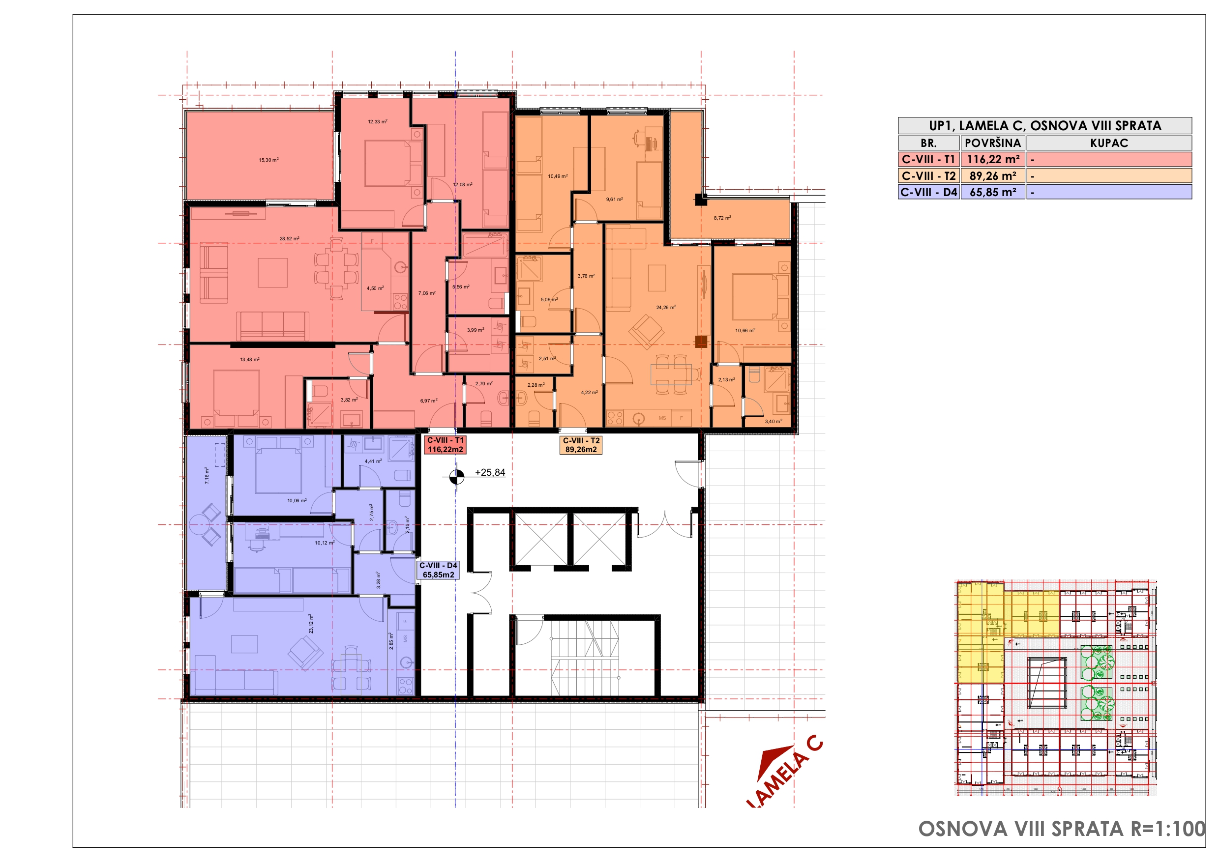 Lamela C osnova VIII sprat